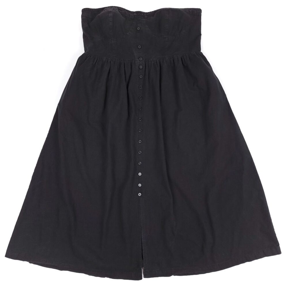 ♥️Reposh♥️ Urban Outfitters Black cotton Midi strapless button Dress